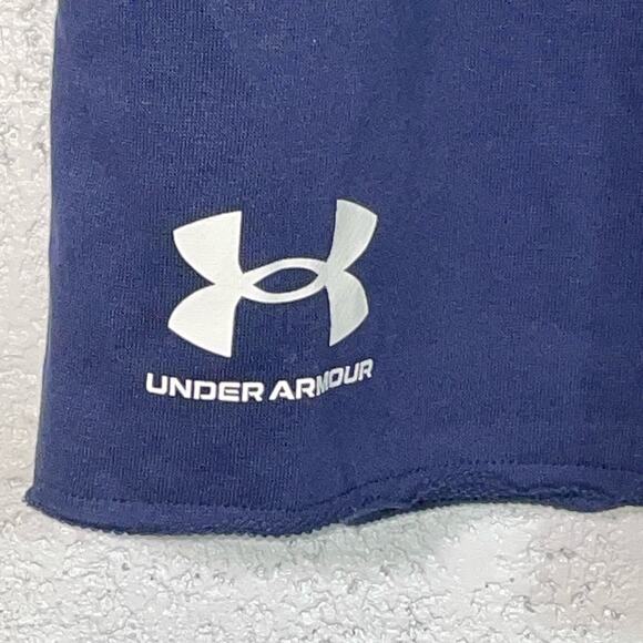 Under Armour Men's 6" Rival Terry Shorts navy blue  Small - Picture 2 of 6